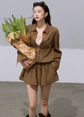 Textured Shirt-Style Dress